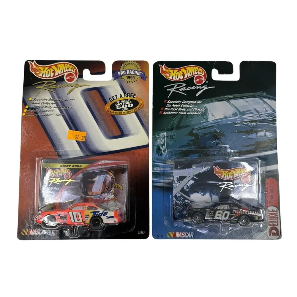 Lot of 2 Hot Wheels NASCAR Diecast Cars #10 Rudd #60 Bodine 1:64 NIB